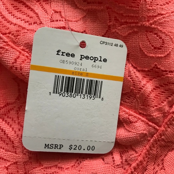 FREE PEOPLE Lace Racerback Bralette NWT - Picture 2 of 7